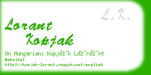 lorant kopjak business card